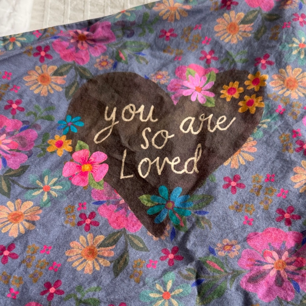 NATURAL LIFE Floral Pillow Cover with Heart Design - Multicolor